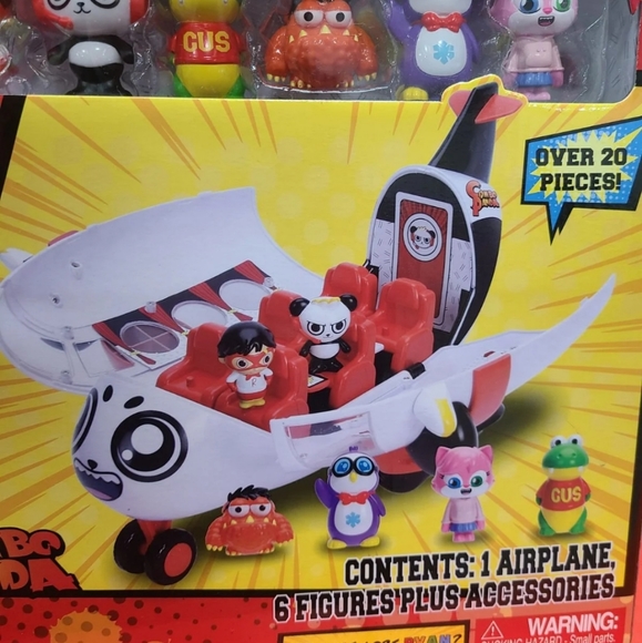 Ryans World Air Plane Travel Toy Combo Panda Airlines Plane New in Box - Picture 5 of 8